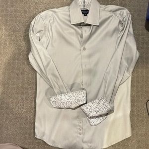 Marcelo D’Liola Boys grey & White Pattern Dress Button Down Shirt